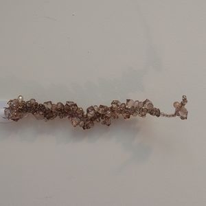 Light clear purple topaz irradescent beaded hanging crystal decor